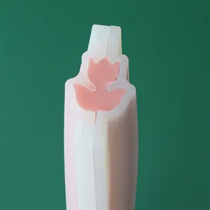 Detailed cross-section view of a tulip-shaped silicone tube mold for soap and mousse DIY