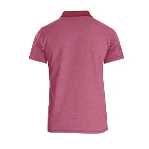 High-quality back view of a maroon moisture-wicking short-sleeve polo shirt for men's summer