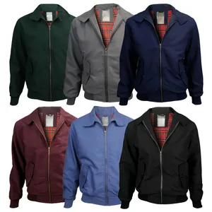 Lot de six vestes de vol rétro pour hommes en diverses couleurs avec doublure écossaise
