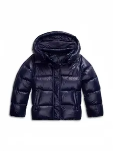 Men's Winter Padded Jacket Glossy Hooded Puffer Coat Windproof Cotton Casual Warm Outerwear Loose Fashion Quilted Top
