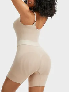 Close-up of seamless nude bodysuit shapewear showing tummy control and butt lift.