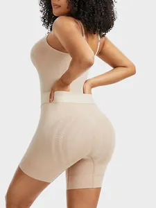 Detailed view of seamless high-waisted shapewear shorts with butt-lifting effect.