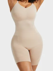 Detailed view of seamless nude bodysuit shapewear for effective tummy control and body shaping