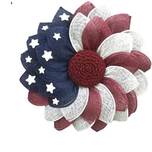 Corona patriótica de arpillera bandera americana para el Día de la Independencia