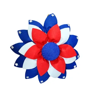Patriotic USA Independence Day flower wreath for outdoor front door decoration