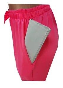 Detailed view of the side pocket on vibrant pink plus size casual lounge pants