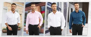 Style professionnel pour chemises à manches longues pour hommes sans repassage en couleurs