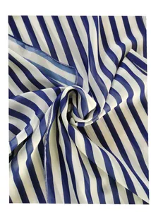 Detail shot showing the fine texture and blue white striped pattern of swimsuit fabric