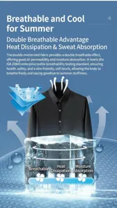 Detail of breathable black men's dress shirt with cooling technology and ice texture