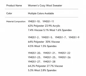 Détails de la composition du matériau pour chemise à manches longues en laine pour homme