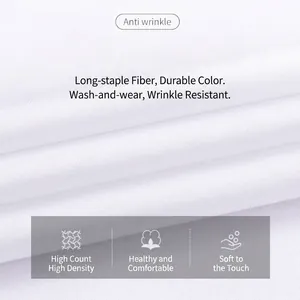 Détail macro du tissu de chemise blanche anti-rides en coton 140 de haute qualité