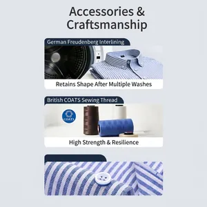 Chemise Oxford rayée en coton du Xinjiang avec des détails de confection de luxe