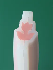 Detailed cross-section view of a tulip-shaped silicone tube mold for DIY soap and cakes.