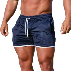 Short décontracté bleu marine respirant avec cordon de serrage blanc et taille élastique