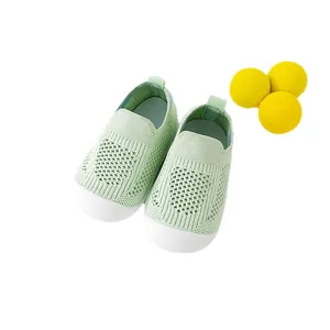 Breathable mint green mesh baby walking shoes with anti-slip soft sole for toddlers