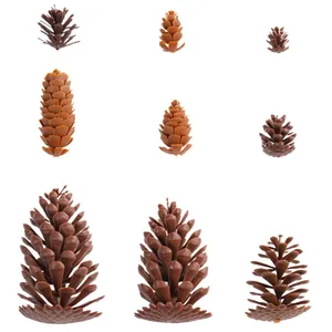 Set de piñas de pino realistas de plástico para decoración navideña y accesorios de fotos
