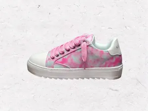 Zapatillas casuales NUMERIS para hombre en rosa tie-dye con suela de plataforma gruesa