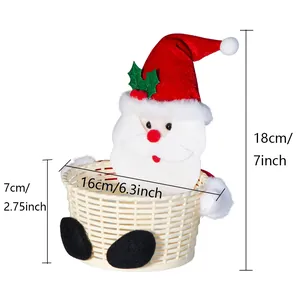Detailed dimensions of the festive Santa Claus candy basket with 7cm basket depth