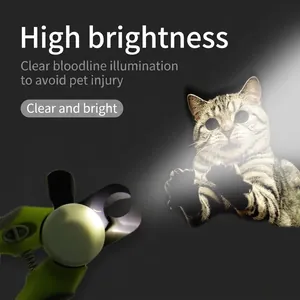 Coupe-ongles pour animaux avec lumière LED pour voir la ligne de sang, toilettage pro