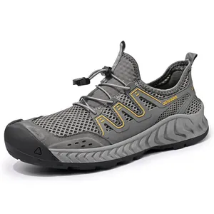 Sneakers da Uomo in Mesh Traspirante Scarpe da Trekking all'Aperto Slip-on con Coulisse Elastica Suola Morbida Antiscivolo