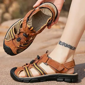 Sandales de sport d'extérieur marron à bout fermé pour hommes pour la plage d'été