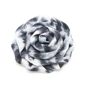 Rosa in tessuto zebrato/leopardato bianco e nero vintage per accessori fai-da-te