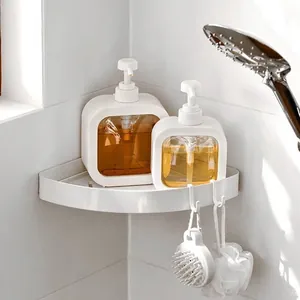 Set of white pump dispenser bottles in 300mL and 500mL for bathroom soap storage