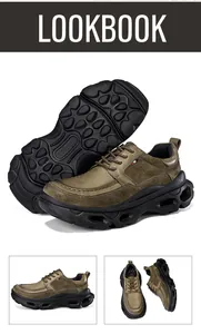 Affichage détaillé de la texture de la semelle et vues multi-angles des chaussures cuir