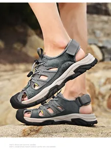 Sandales de sport en maille pour hommes avec semelles antidérapantes pour l'été en plein air.