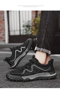 Chaussures de randonnée respirantes pour hommes avec semelles épaisses pour l'été