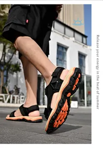 Men's outdoor summer sandals with thick non-slip soles for beach travel.