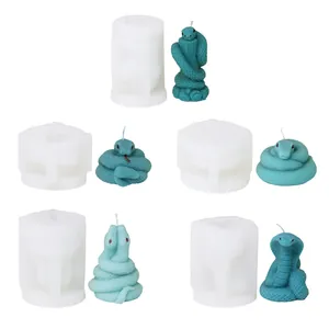 Dettaglio stampi in silicone serpente 3D che mostrano vari stili di candele a serpente