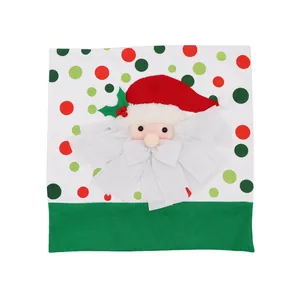 3D Santa Claus Christmas decorative pillowcase with red and green polka dots