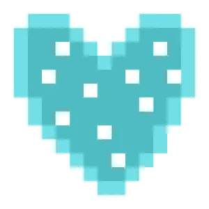 Cœur pixel art sticker mural bleu turquoise jolie décoration chambre design numérique créatif