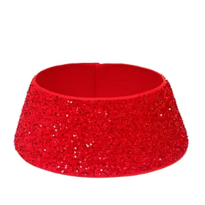 Rode pailletten kerstboomkraag voor feestelijke decoratie