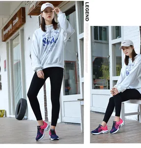 Scarpe da corsa traspiranti da donna con cuscinetto d'aria e design vivace blu e rosa