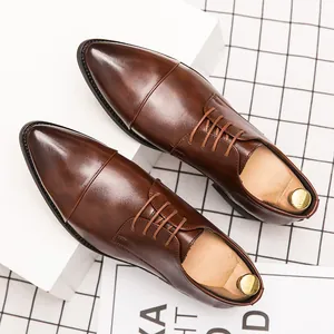 Herren Business Formell Lederschuhe Britischer Stil Spitze Zehe Schnürung Anzugschuhe Mode Kunstleder Oxford Schuhe Übergröße 48