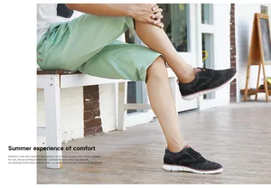 Vue détaillée de chaussures richelieu décontractées en tricot rétro pour hommes