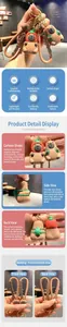 Detailed views of creative 3D capybara keychain with cute accessories