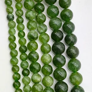 High quality natural green strawberry quartz round loose beads for DIY jewelry making projects