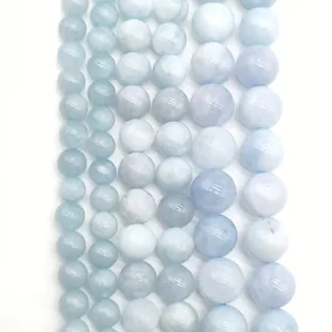 Detailed view of light lavender amethyst round beads in various sizes for jewelry making
