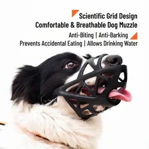 Atmungsaktiver Maulkorb für Hunde gegen Beißen Bellen und für sicheres Trinken im Freien