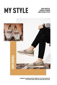 Mocasines de malla transpirable para hombre en verde oliva y marrón con suela blanca