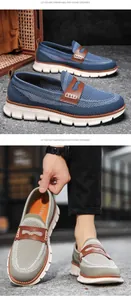 Mocasines casuales de malla transpirable para hombre con suelas blancas ligeras