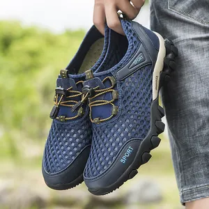 Sneakers en Maille Respirante pour Hommes Chaussures de Randonnée Légères Antidérapantes de Sport Décontractées à Semelle Souple