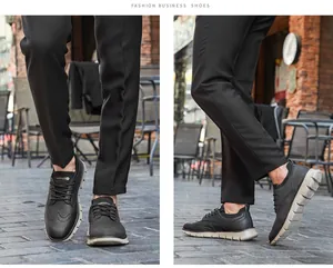 Detailansicht der schwarzen Leder-Brogue-Sportschuhe für Herren mit dicken Sohlen