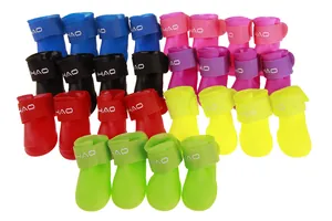 Stivali in silicone impermeabile per cani, proteggi-zampe antiscivolo, set da 4 pezzi.
