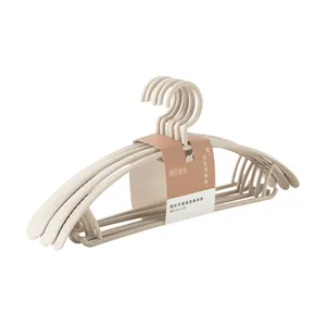 Durable non-slip plastic clothes hangers with a wide shoulder arc design for storage