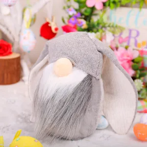 Handmade Easter gnome plush with long bunny ears for festive party home decoration