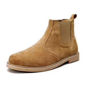 Stivali Chelsea da Uomo in Camoscio Autunno Inverno Caldi Foderati in Peluche Stivaletti Martin Moda Coreana Casual